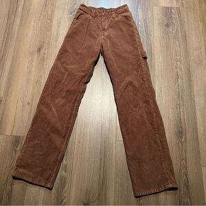 J. Galt Brandy Melville Brown Corduroy Cargo Baggy Pants Women’s Small Mid Rise